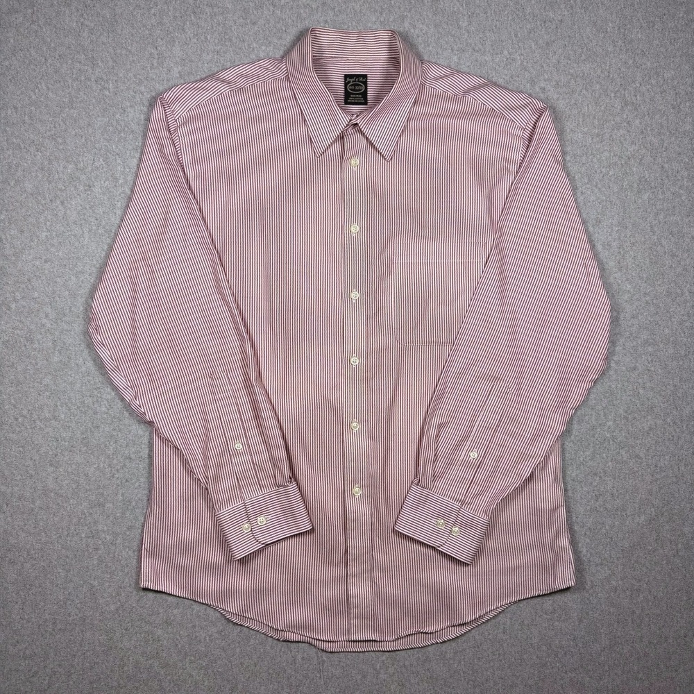 Joseph & Feiss Burgundy White Micro Stripe Non Iron Cotton Dress Shirt 16.5